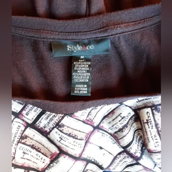 Style & Co dark red long sleeve top - Picture 5 of 5